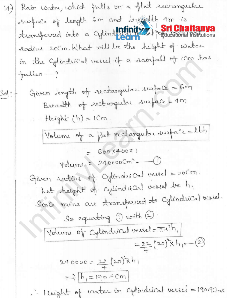 RD Sharma Class 10 Solutions Surface areas and Volumes Ex 16.1 Q14