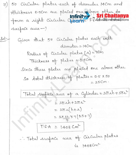 RD Sharma Class 10 Solutions Surface areas and Volumes Ex 16.1 Q7